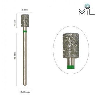 Насадка алмазная Цилиндр 5 мм зеленая Mill 1855333148 фото