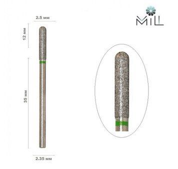 Насадка алмазна Циліндр закруглений 2.5 мм зелена Mill 1861150925 фото
