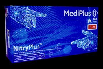 Перчатки нитриловые MediPlus NitryPlus Синие 100 шт. XL 2054374389 фото
