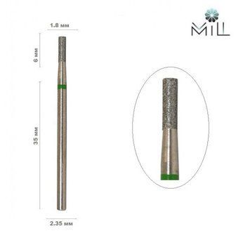 Насадка алмазная Цилиндр 1.8 мм зеленая Mill 1855333151 фото