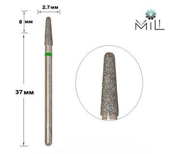 Насадка алмазна Конус куполоподібний 2.7 мм зелена Mill 1690500343 фото