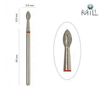 Насадка алмазна Почка 2.5 мм червона Mill 257.514.025 фото