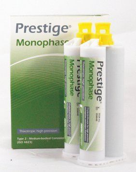 Универсальный А-силиконовый оттискной материал Prestige Monophase 2x50ml 2196713860 фото