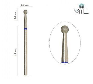 Насадка алмазна Куля 2.7 мм синя Mill 1847389820 фото