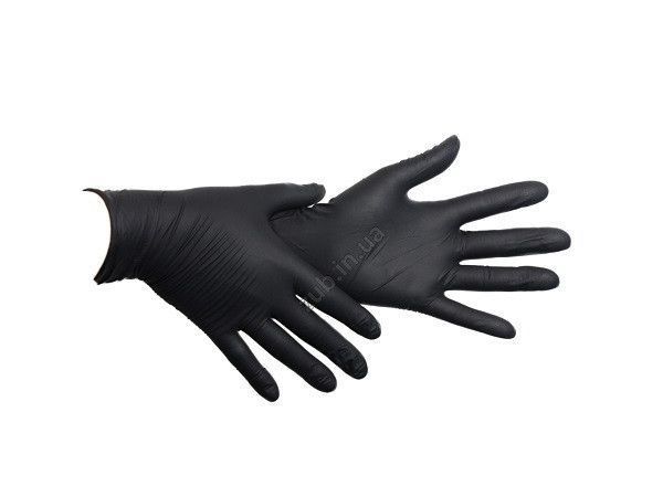 Нитриловые текстурированные перчатки SafeTouch Advanced Black 50 пар 1430277808 фото