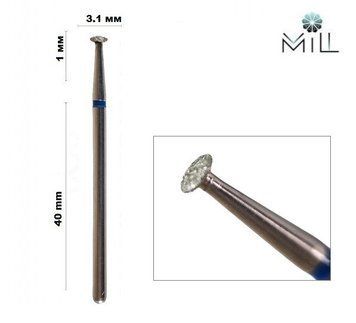 Насадка алмазная Линза 3.1 мм синяя Mill 1843789026 фото