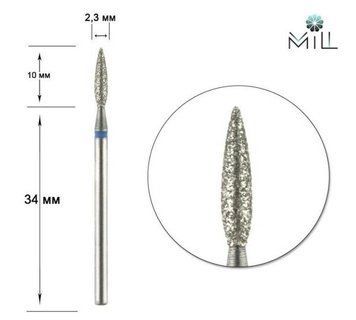 Насадка алмазна Полум'я 2.3х10 мм синя Mill 1445806495 фото