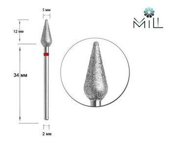 Насадка алмазна велика Крапля 5 мм червона Mill 1530642127 фото