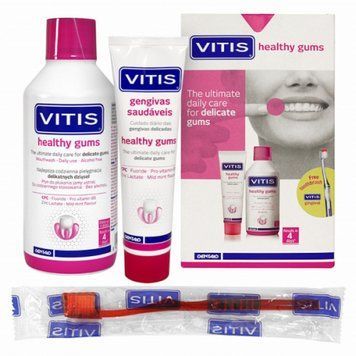 Набір Vitis Healthy gums ополіскувач 500 мл, зубна паста 100 мл. + щітка в подарунок 1848820064 фото