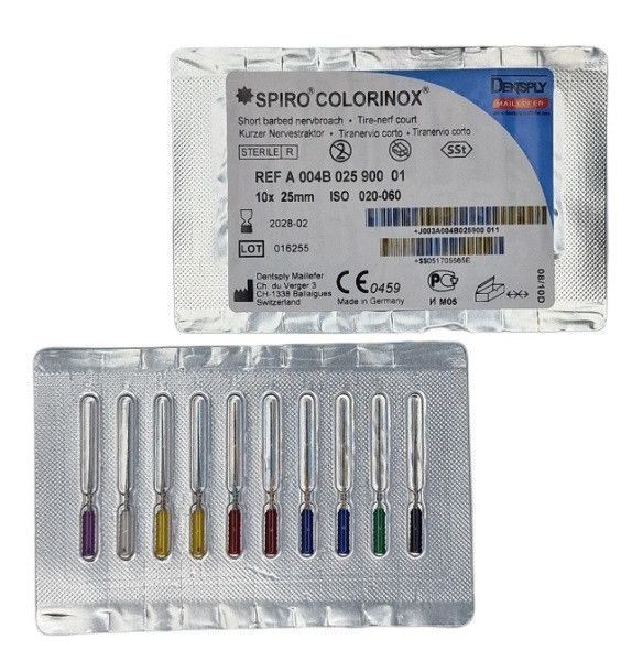 Пульпоэкстракторы 25 мм Spiro Colorinox Maillefer 10 шт. 1763796047 фото