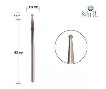 Насадка алмазна Куля 1 мм червона Mill 1688762887 фото