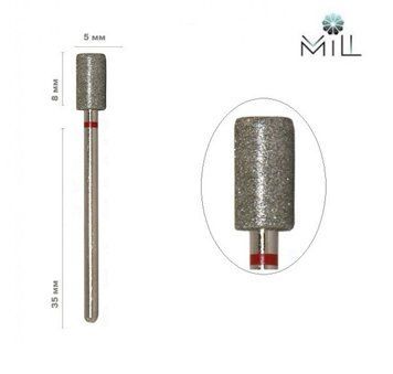 Насадка алмазная Цилиндр 5 мм красная Mill 1854332853 фото