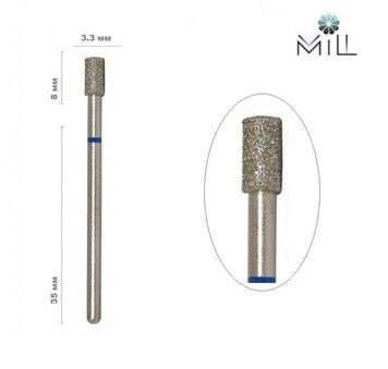Насадка алмазная Цилиндр 3.3 мм синяя Mill 1854332848 фото