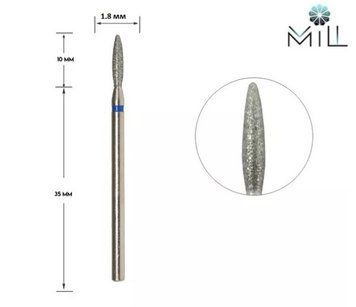 Насадка алмазна Полум'я 1.8 мм синя Mill 1533249930 фото